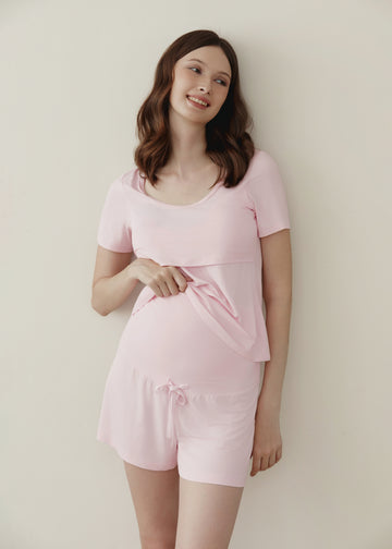 Mama Love Bamboo Nursing Top - Pink