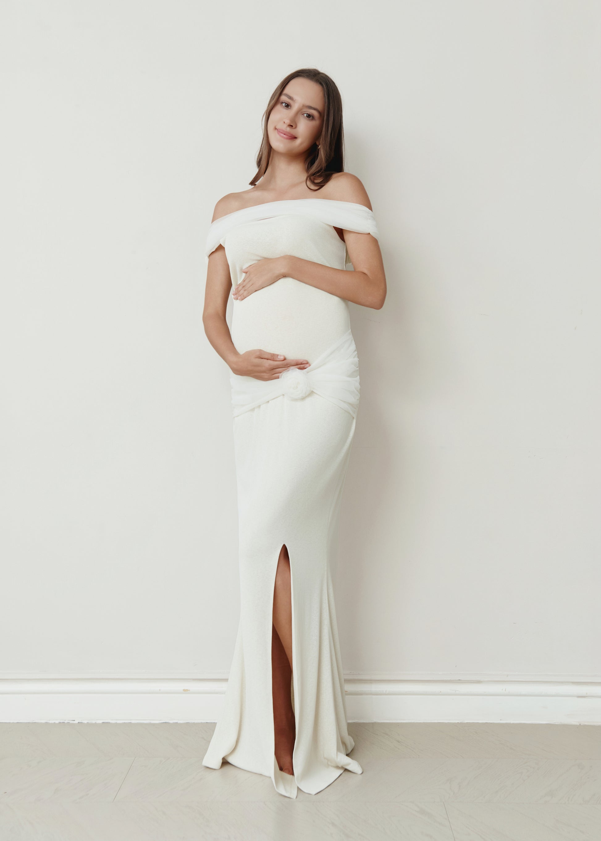 cream maternity dress Ever After Maternity Dress