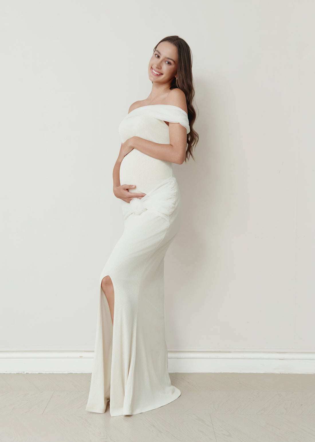 cream baby shower dress Wedding Dress Cream Baby Shower Dress Momyknows White Lace Corset Square Neck Flare Sleeve Off Shoulder